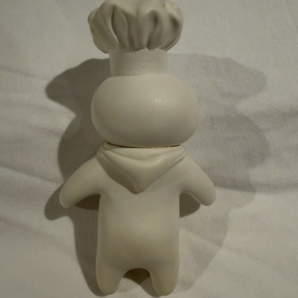1971 Vintage Pillsbury Doughboy White Vinyl Figure with Blue Details - Picture 2 of 6